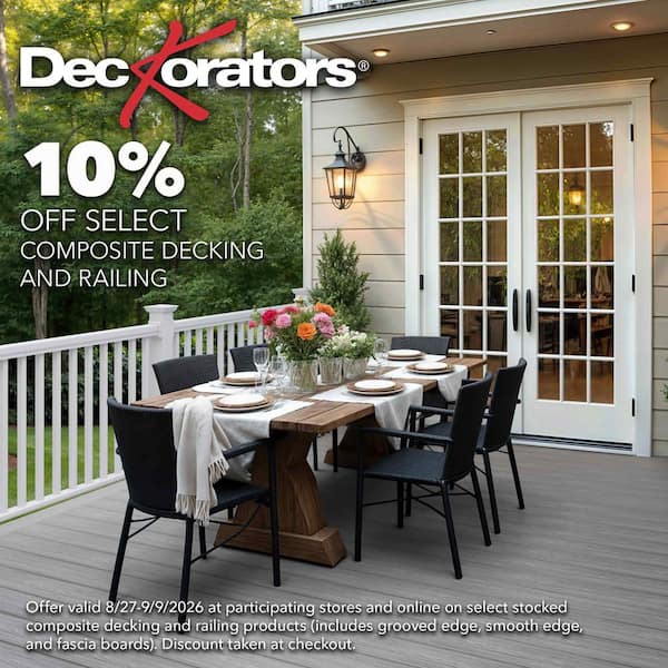 Venture 1 in. x 6 in. x 12 in. Saltwater Gray Composite Deck Board Sample