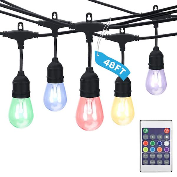 Commercial Grade String Lights, S14 Sign Bulbs, Suspended Socket
