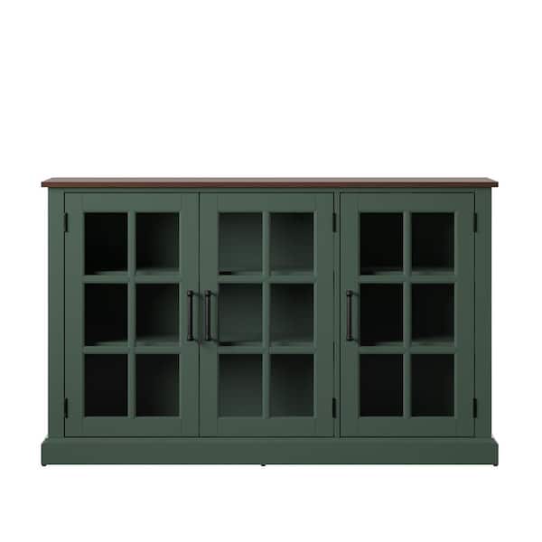 Twin Star Home Kale Sideboard 55 in. with Glass Doors