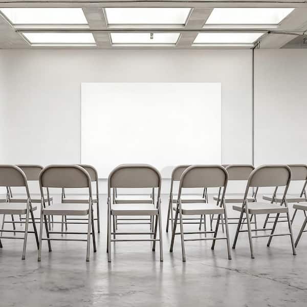 HDX Steel Folding Chair-Beige 00234 - The Home Depot