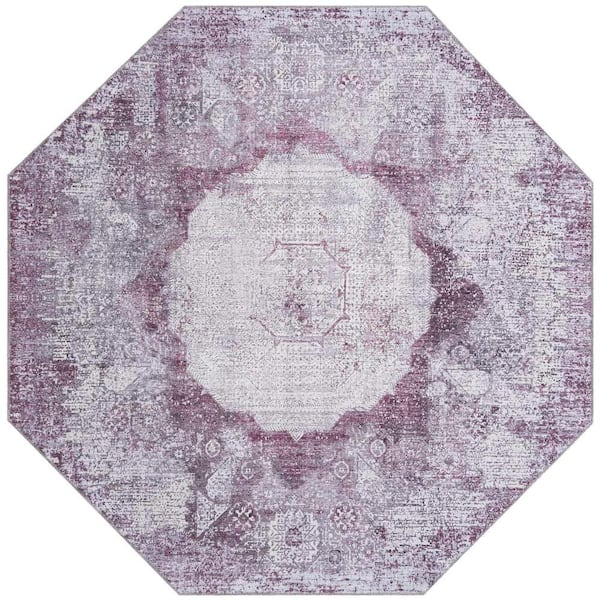 Unique Loom Yara Nayer Pink Ivory 7 ft. 10 in. x 7 ft. 10 in. Area Rug