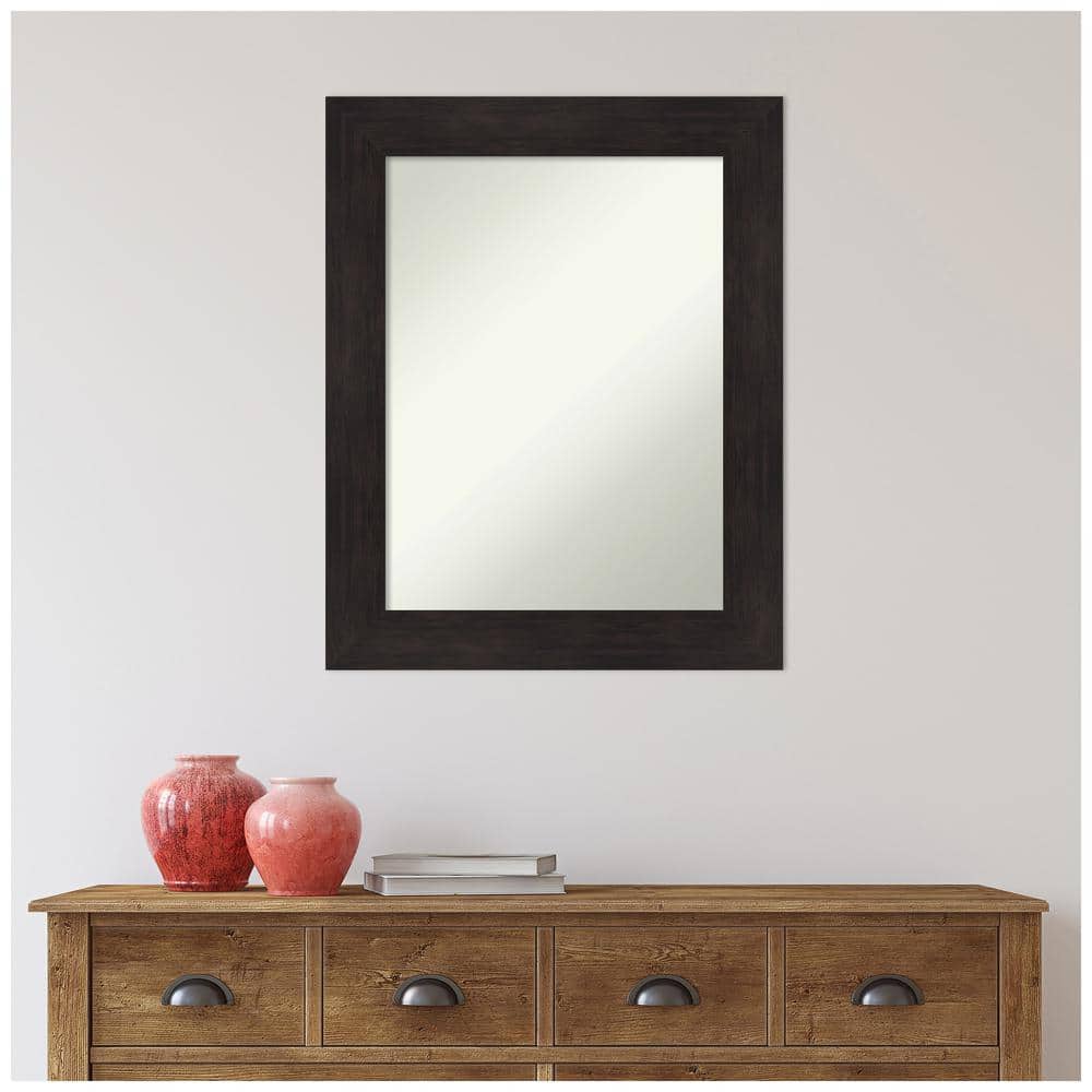 Espresso Brown Rectangular Wall Mount Vanity Mirror