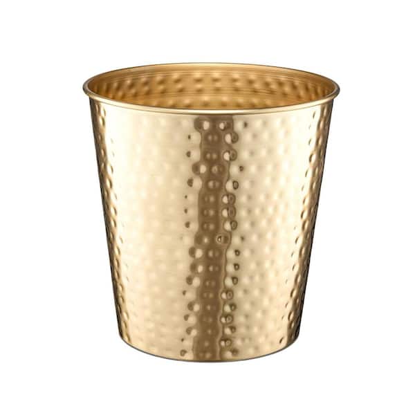 1.8 Gallon Cylindrical Metal Trash Can,Brushed Gold