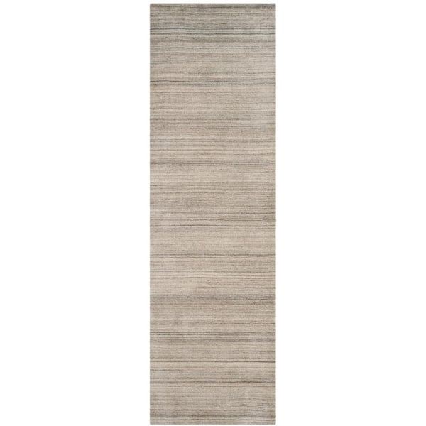Himalaya 2 ft. x 12 ft. Stone Solid Color Runner Rug