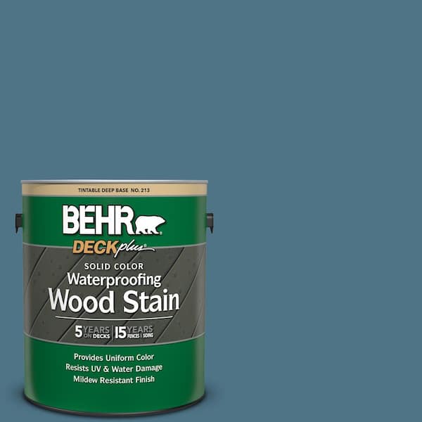 BEHR DECKplus 1 gal. #SC-107 Wedgewood Solid Color Waterproofing Exterior Wood Stain