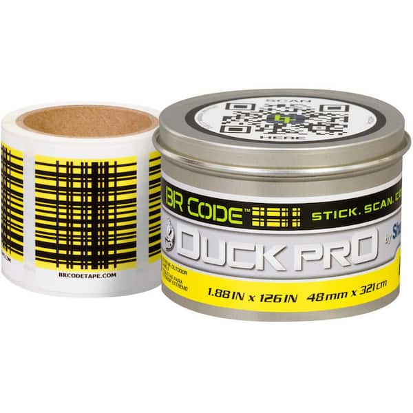 Duck Pro 1.88 in. x 3.5 yds. Yellow Heavy Duty BR Code Permanent Scannable Labels