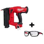 M18 FUEL 18-Volt 18-Gauge Lithium-Ion Brushless Cordless Gen II Brad Nailer and Clear Performance Safety Glasses