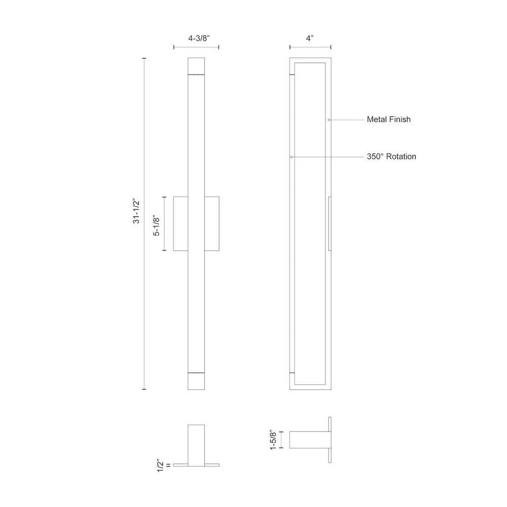 Swivel 31.5" White Aluminum LED Wall Sconce with Opal Diffuser