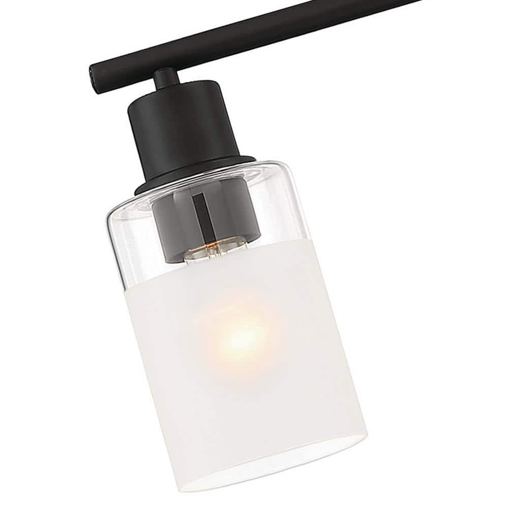 Cedar Lane Matte Black Glass 4-Light Island Pendant