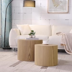 MDF with ash/oak/walnut veneer side table/coffee table/end table/nesting table (set of 2)