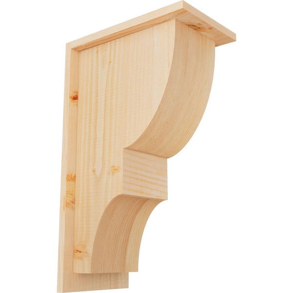 Ekena Millwork 7-1/2 in. x 12 in. x 20 in. Douglas Fir Ridgewood Smooth Corbel with Backplate