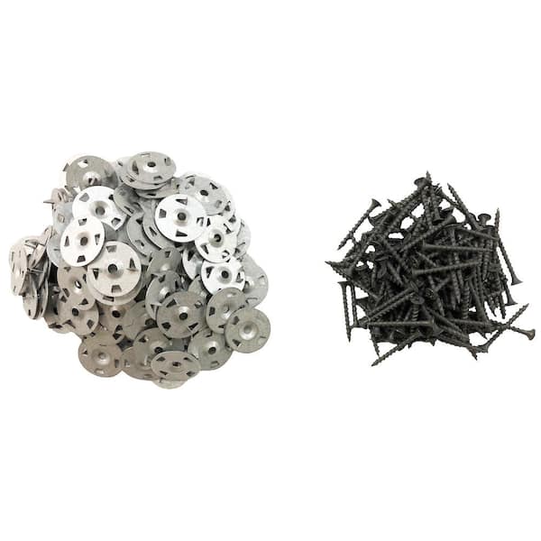 Everbilt (XPS)Foam and cement backer board ceramic-coated Screws and Washers pack for tiling (160 screws and 160 washers-Pack)
