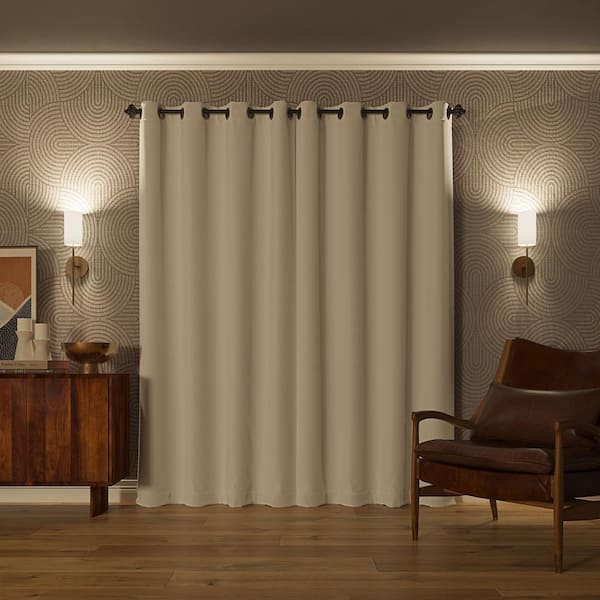 Sun Zero Blackout 52 Grade Polyester W Theater in. L Curtain 61138 95 The Oslo White x in. Grommet Home Solid - Thermal Depot