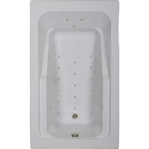 66 in. Acrylic Rectangular Drop-in Air Bathtub in Biscuit