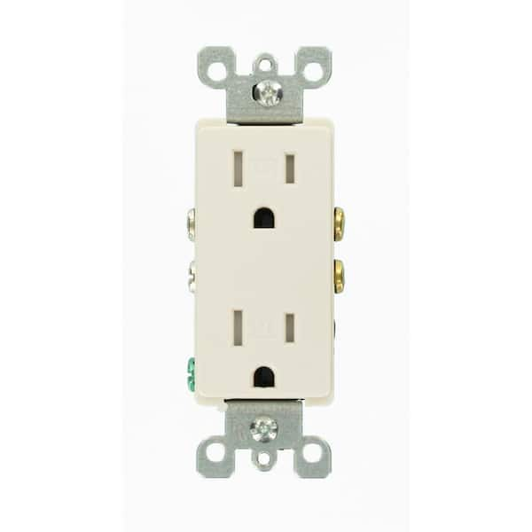 Leviton Decora 15 Amp 125 Volt Tamper Resistant Duplex Outletreceptacle Light Almond 1 Pack 8777