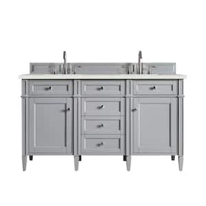 Brittany 60.0 in. W x 23.5 in. D x 34.0 in. H Bathroom Vanity in Urban Gray with Lime Delight Silestone Quartz Top