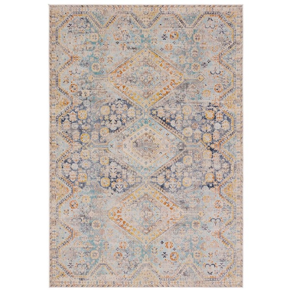 VIBE BY JAIPUR LIVING Marquess 8 ft. x 10 ft. Medallion Blue/Orange Indoor/Outdoor Area Rug