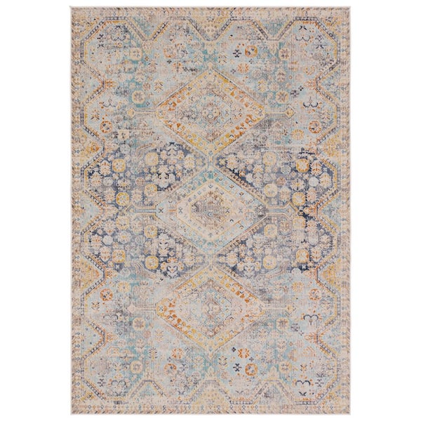 VIBE BY JAIPUR LIVING Marquess 9 ft. x 12 ft. Medallion Blue/Orange Indoor/Outdoor Area Rug