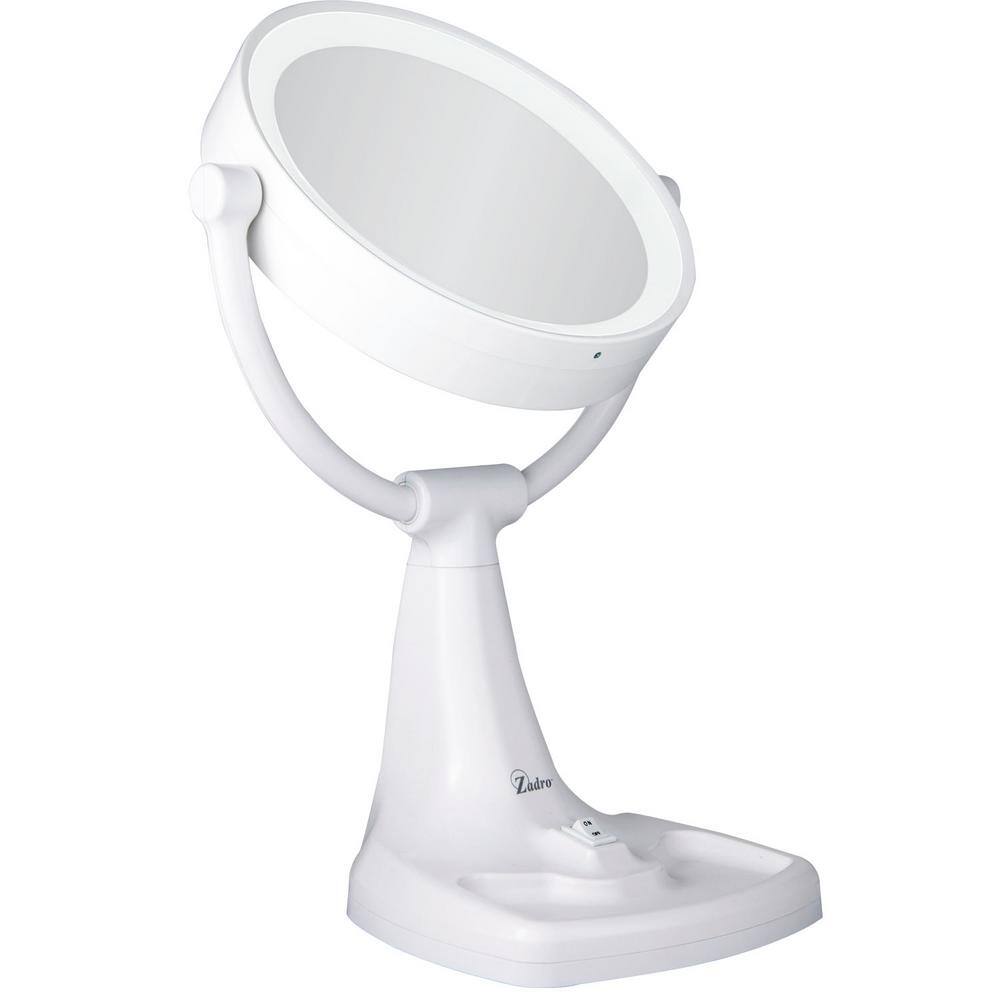 White Dual Magnification Lighted Vanity Mirror