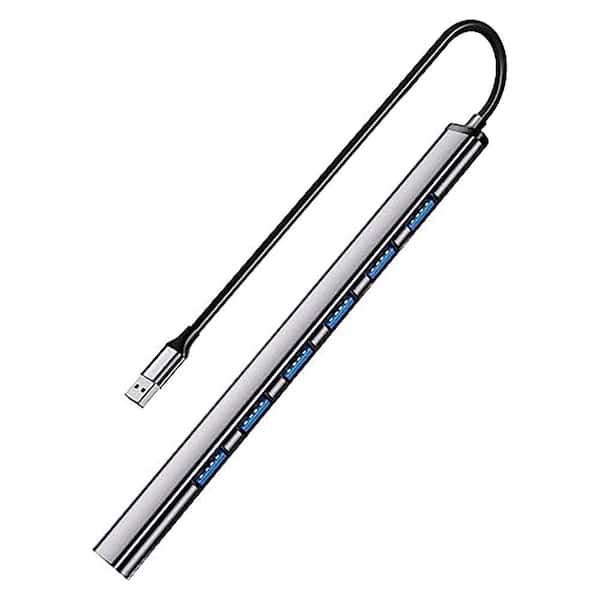 Lukyamzn USB 3.0 Hub 7-Port Expander Ultra Slim Portable Data Hub for MacBook Laptop PC Aluminum Design
