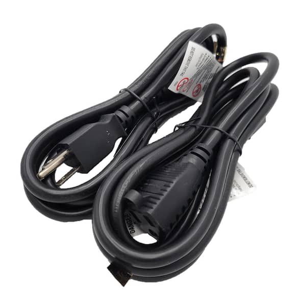 Micro Connectors, Inc 6 ft. 16/3 13 Amp UL Power Extension Cord, NEMA 5-15R to NEMA 5-15P (2-Pack)