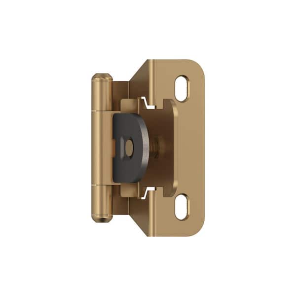 Amerock Champagne Bronze 1/4 in. (6 mm) Overlay Single Demountable, Partial Wrap Cabinet Hinge (2-Pack)