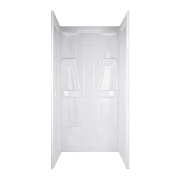 Unbranded Firenze 36 in. x 36 in. x 73-1/2 in. Three Piece Direct-to-Stud Shower Wall in White