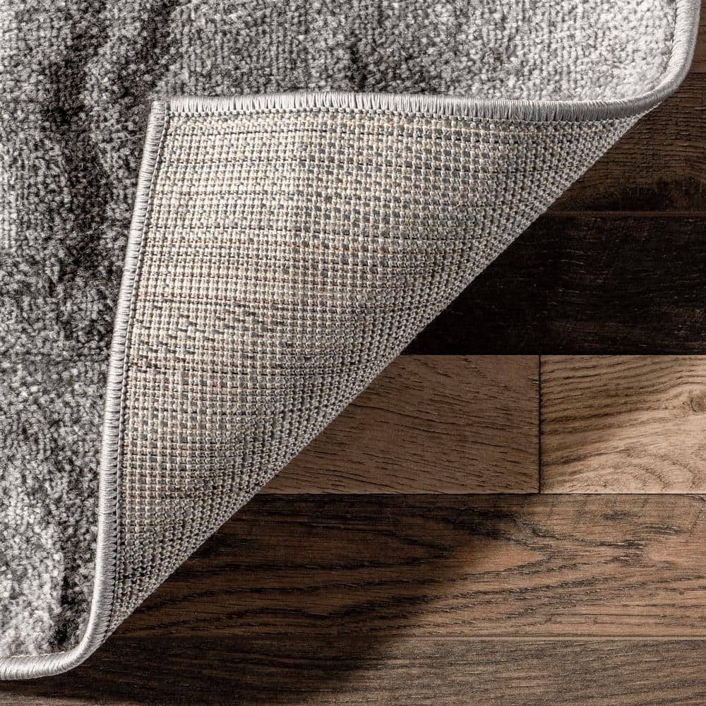 Gray Abstract Non-Slip Synthetic 9' x 12' Area Rug