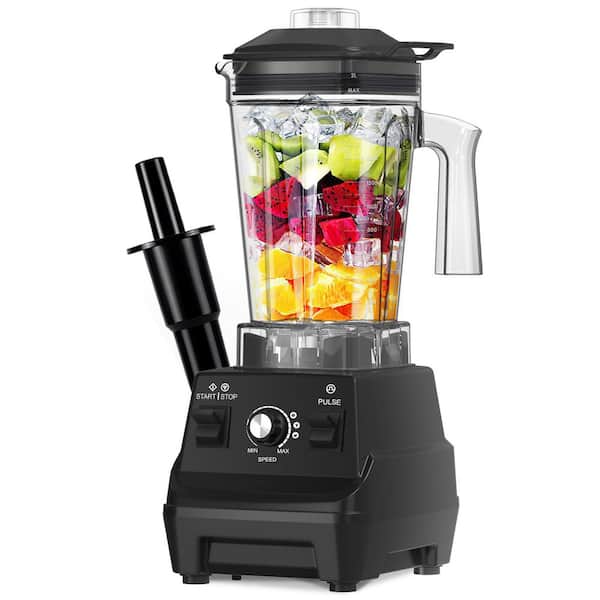Anqtovp 60 oz. 3-Speed Black 1800W Blender with Durable Stainless Steel Blades for Shakes and Smoothies, Nuts, Ice and Fruits
