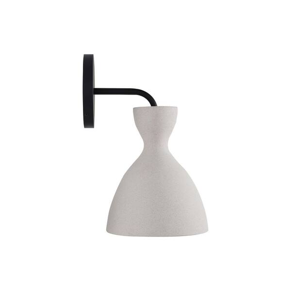 Golden Lighting - Aethera 7 in. White Sandstone Cement Outdoor Hardwired Wall Sconce with LED Bulbs Included