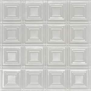 Shanko Eggshell White 2 ft. x 2 ft. Decorative Tin Style Nail Up Ceiling Tile (48 sq. ft./Case)