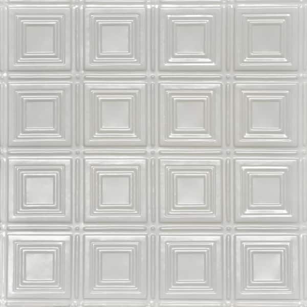 American Tin Ceilings 24-in x 24-in 5-Pack Creamy White Satin Metal/Tin 15/16-in Surface-Mount Panel Ceiling Tiles American Tin Ceilings 24-in x 24-in 5-Pack Creamy White Satin Metal/Tin 15/16-in Surface-Mount Panel Ceiling Tiles