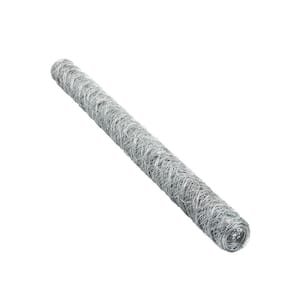 25 ft. L x 36 in. H Galvanized Steel Hexagonal Wire Netting with 2 in. x 2 in. Mesh Size Garden Fence