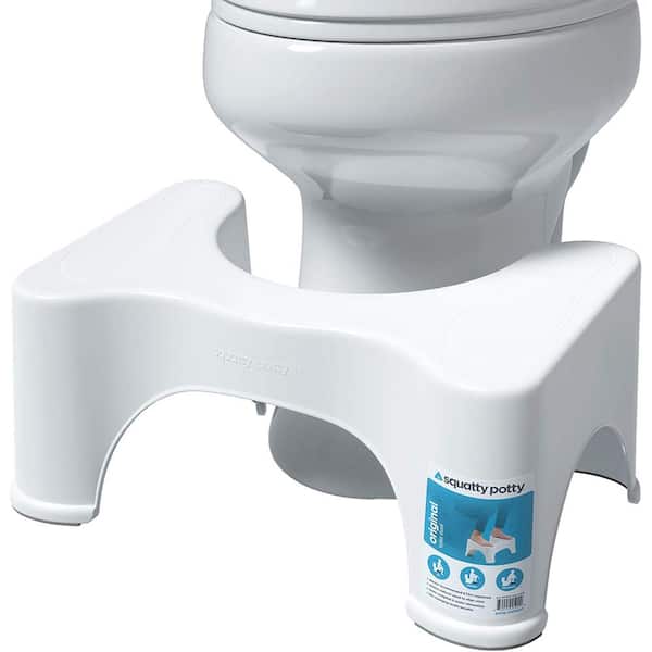Squatty Potty The Original Bathroom Toilet Stool Height, White, 9 Inch  (Pack of 1) 
