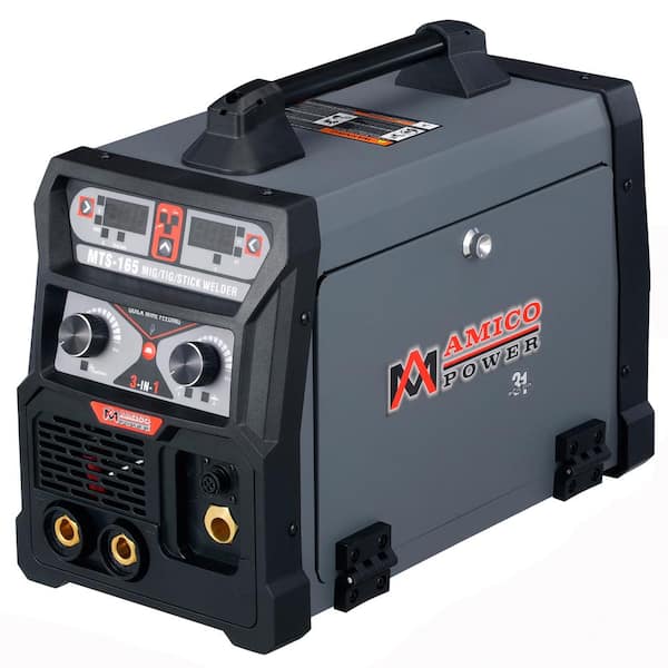 AM AMICO ELECTRIC 165 Amp MIG Wire Feed/Flux Core/TIG Torch/Stick Arc Welder, Weld Aluminum with 2T/4T 110-Volt/230-Volt Welding