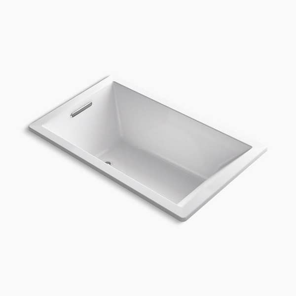 Underscore 60 in. x 36 in. Rectangular Air Bathtub with Reversible Drain in White
