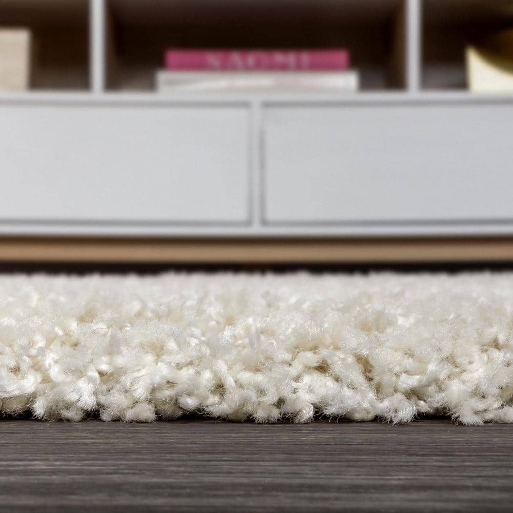 Mercer Cream Shag Plush Rectangular Area Rug 3' x 5'
