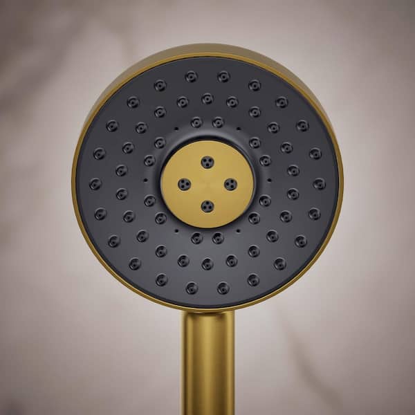 KOHLER Statement 3-Spray Patterns with 2.5 GPM 5.125 in. Wall Mount Handheld Shower Head in Vibrant Brushed Moderne Brass
