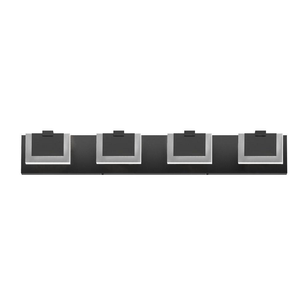 29. 9 in. 4-Light Black LED Bathroom Vanity Light with Dimmable 6000K Light price history on PriceWatchPro