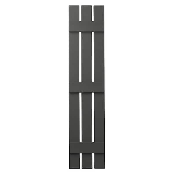 Ply Gem 12 in. x 67 in. Polypropylene 3-Board Open Board and Batten Shutters Pair in Spanish Moss