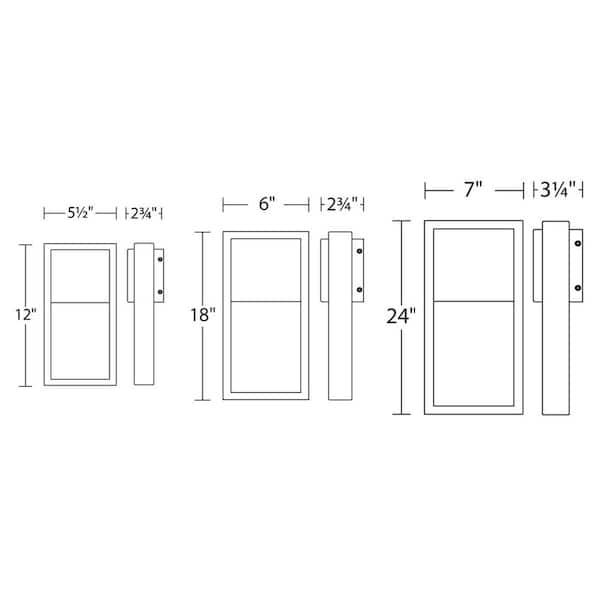 Archetype 24 in. Black Integrated LED Outdoor Wall Sconce, 3000K