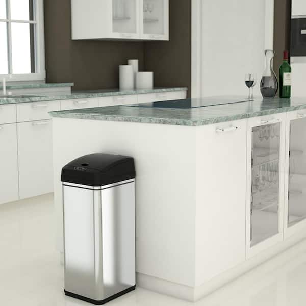 Trash Can Garbage Touchless Sensor Automatic Stainless Steel New Kitchen Waste 