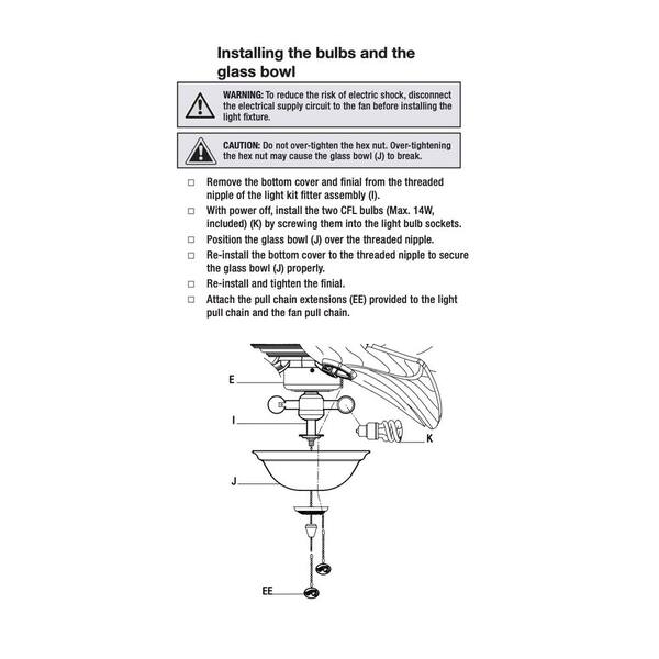 Four Winds 54 in. Weathered Bronze Ceiling Fan Replacement Light Kit Adaptor Four Winds 54 in. Weathered Bronze Ceiling Fan Replacement Light Kit Adaptor