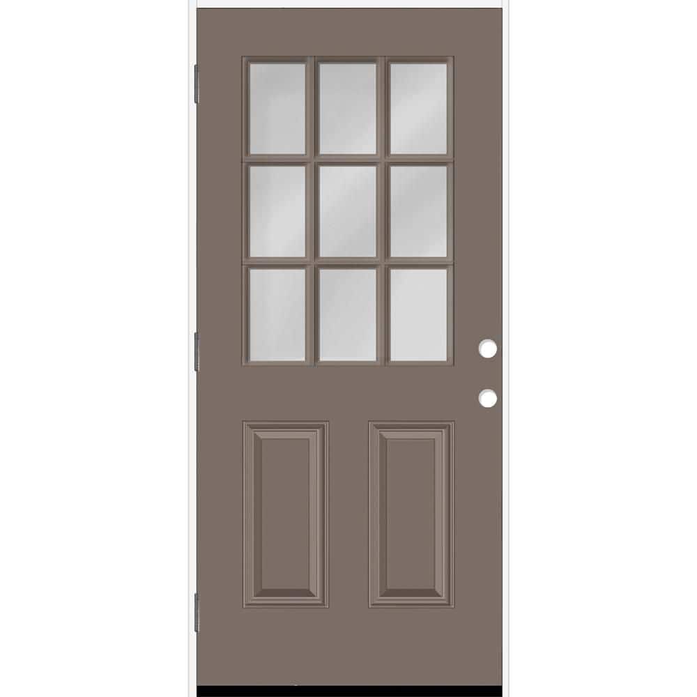 Reliant 32 in. x 80 in. 2P HalfLite 9L SDL Clear Glass RHOS Kindling Finish Fiberglass Prehung Front Door 6-9/16 Jamb price history on PriceWatchPro