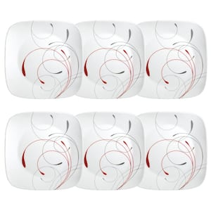 Splendor Vitrelle; Square Splendor Vitrelle 6-Piece Contemporary Splendor Glass Dinnerware Set (Service for 6)