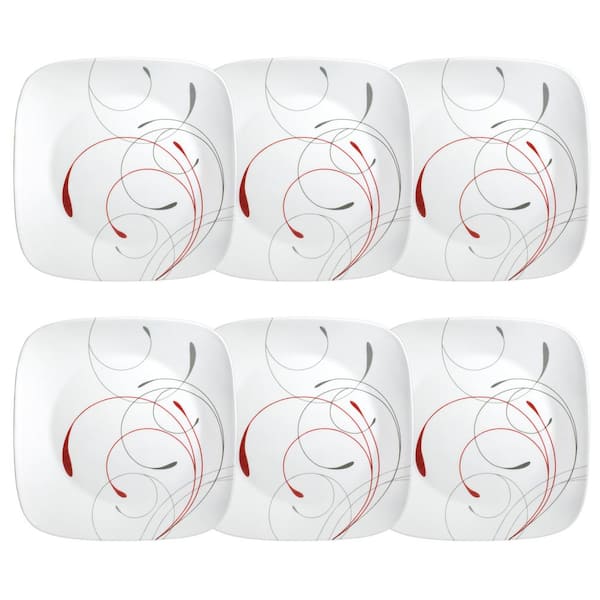 Corelle Splendor Vitrelle; Square Splendor Vitrelle 6-Piece Contemporary Splendor Glass Dinnerware Set (Service for 6)
