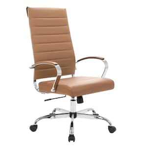 Benmar Faux Leather Swivel Ergonomic Office Chair in Brown