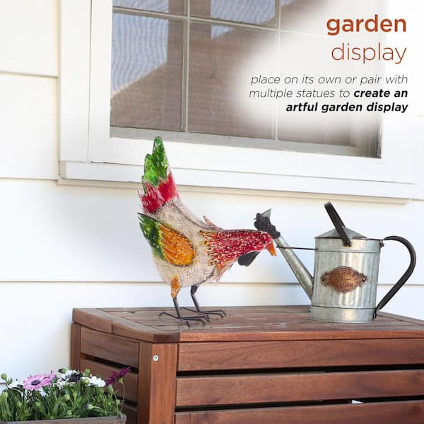 Alpine Corporation 21 in. H Indoor/Outdoor Metal Pecking Hen