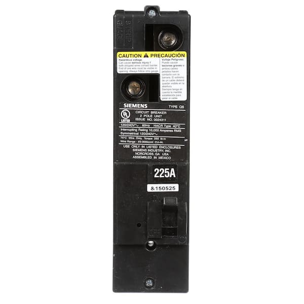 Siemens 225 Amp Double-Pole 10kA Type QS Multi-Family Main Breaker