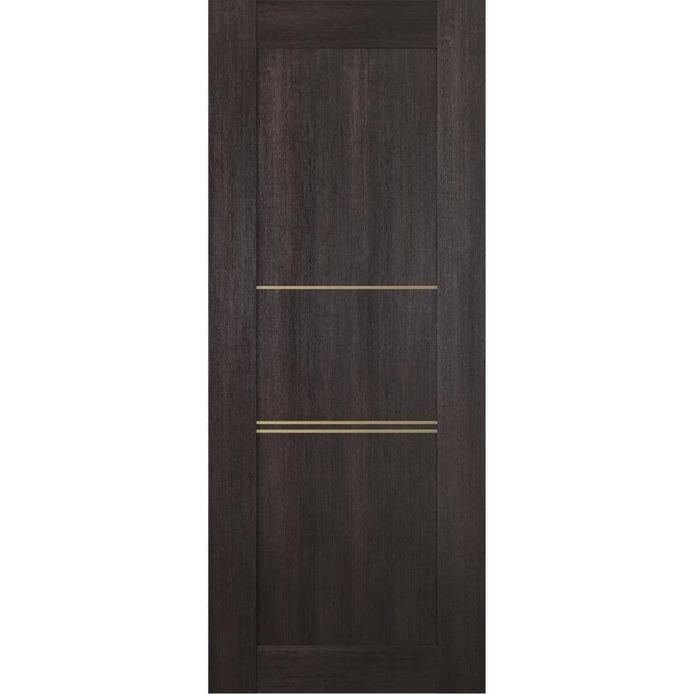 Vona 07 3H Gold 18 in. W x 80 in. H x 1-3/4 in. D 1-Panel Solid Core Veralinga Oak Prefinished Wood Interior Door Slab -  Belldinni, 196310